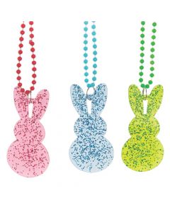 Glitter Bunny Beaded Necklaces