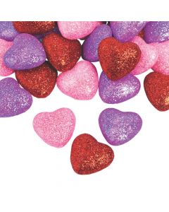 Glitter Valentine Foam Hearts