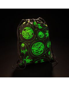 Glow-in-the-Dark Medium Space Drawstring Bags