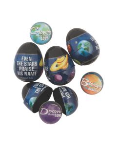 God's Galaxy Bouncy Ball-Filled Easter Eggs - 12 Pc.