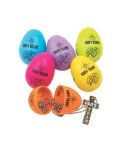 God's Team Necklace-Filled Plastic Easter Eggs - 12 Pc.