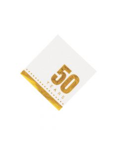 Gold 50th Anniversary Beverage Napkins