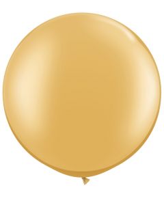 Gold 91cm Plain Round Latex Balloon
