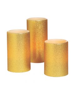 Gold Battery-Operated Candle Set