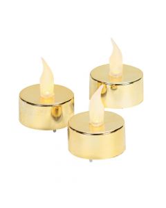 Gold Battery-Operated Tea Light Candles