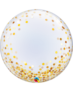 Gold Confetti Dots 60cm Deco Bubble Balloon