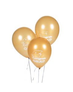 Gold Congrats Grad 11" Latex Balloons