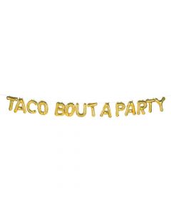 Gold Fiesta Taco Bout A Party Mylar Balloon Banner