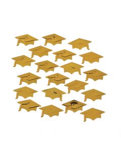 Gold Graduation Cap Confetti