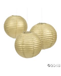 Gold Hanging Paper Lanterns
