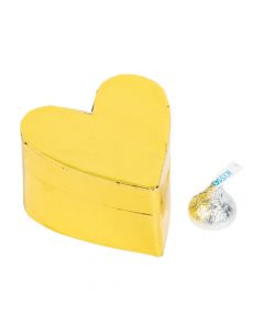 Gold Heart-Shaped Favor Boxes