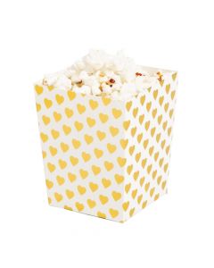 Gold Hearts Popcorn Boxes