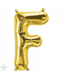 Gold Letter F Air Filled 41cm Foil Balloon