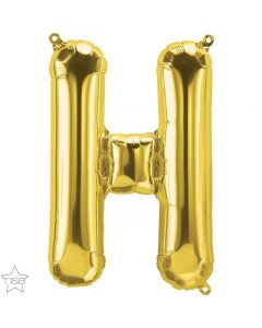 Gold Letter H Air Filled 41cm Foil Balloon