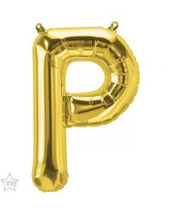 Gold Letter P Air Filled 41cm Foil Balloon