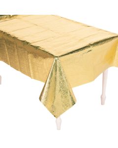 Gold Metallic Plastic Tablecloth