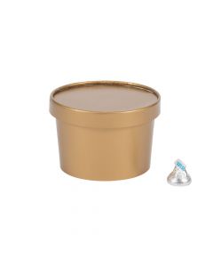 Gold Round Favor Boxes with Lid