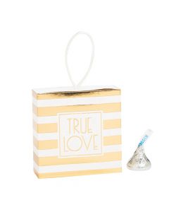 Gold Striped Pull Favor Boxes
