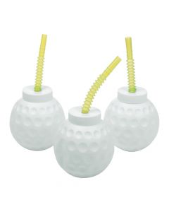 Golf Ball Molded Cups with Straws