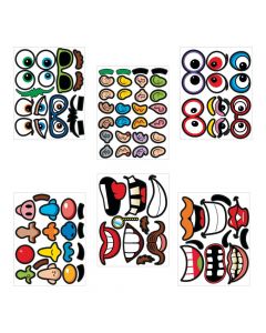 Goofy Jack-O-Lantern Face Stickers
