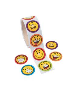 Goofy Smile Face Sticker Rolls