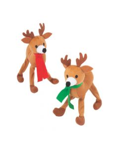 Goofy Stuffed Reindeer with Bendable Legs