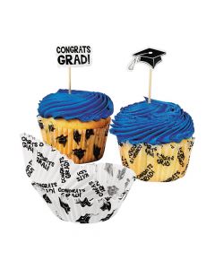 Graduation Cupcake Liners with Picks