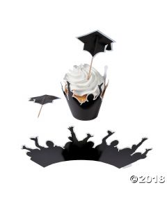 Graduation Cupcake Wrappers with Picks