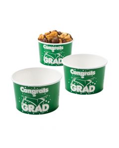 Green Congrats Grad Snack Bowls