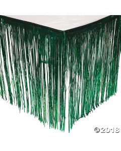 Green Fringe Table Skirt