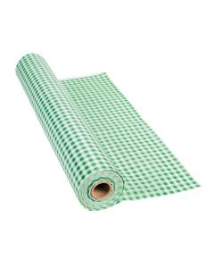 Green Gingham Plastic Tablecloth Roll