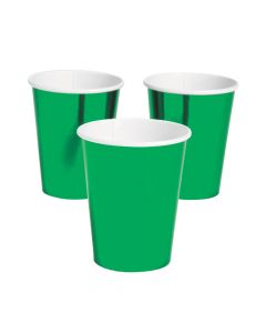 Green Metallic Paper Cups