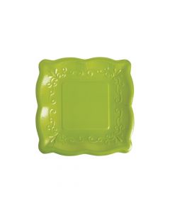 Green Scalloped Edge Paper Dessert Plates