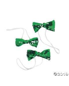Green Sequin Bow Ties