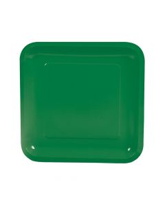 Green Square Paper Dinner Plates