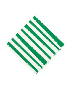 Green Striped Luncheon Napkins