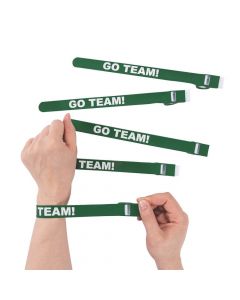 Green Team Spirit Whistle Slap Bracelets