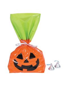 Halloween Jack-O'-Lantern Cellophane Bags