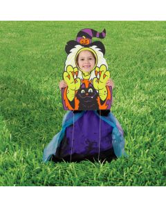 Halloween Witch and Black Cat Face Yard Sign