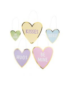 Hanging Valentine Conversation Heart Cutouts