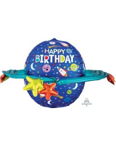 Happy Birthday Colorful Galaxy Ultra Shape Balloon