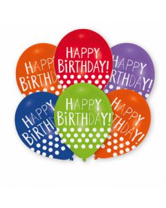 Happy Birthday Dots Latex Balloons