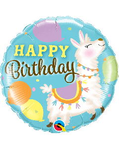 Happy Birthday Llama Foil Balloon