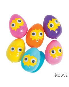 Hatching Plastic Easter Eggs with Googly Eyes