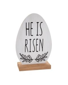 He Is Risen Egg Tabletop Sign
