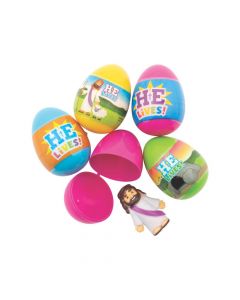 He Is Risen Toy-Filled Plastic Easter Eggs - 24 Pc.