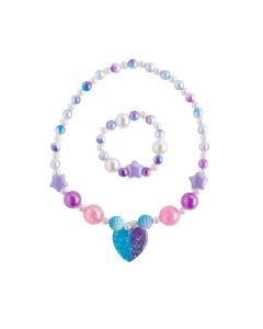 Heart Beaded Necklace and Bracelet Sets - 24 Pc.