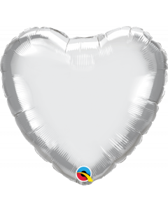Heart Chrome Silver Foil Balloon