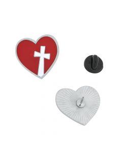Heart and Cross Enamel Pins