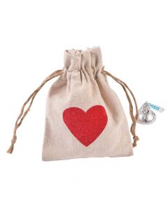 Heart Drawstring Bags